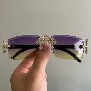 Cartier Gold and Purple Glasses with Luxurious Detailing